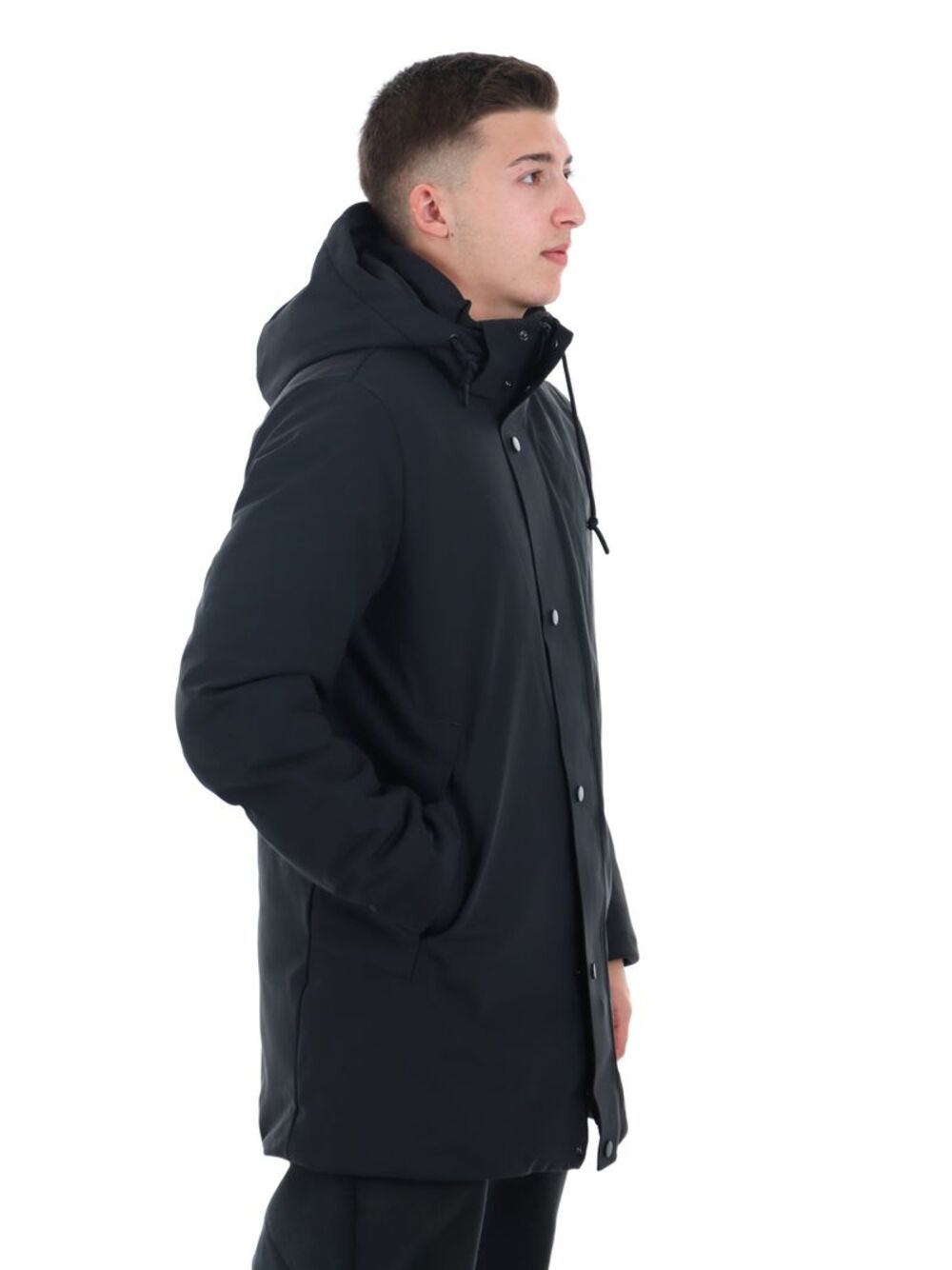 YOS Giubbotto lungo Uomo Mod. HM-66 SOFTSHEEL NERO Nero