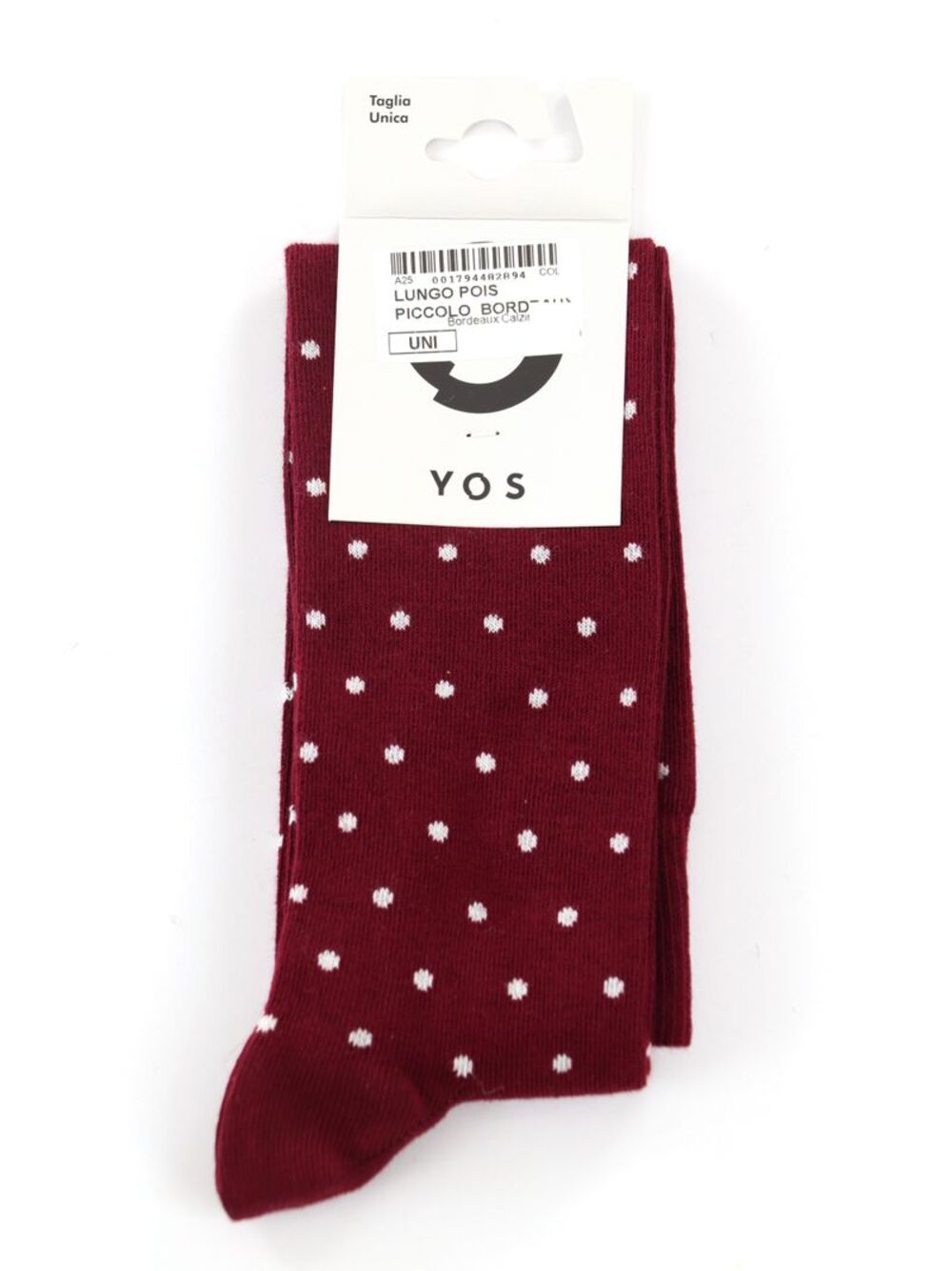 YOS Calzini UNISEX Mod. LUNGO POISPICCOLO BORDEAUX