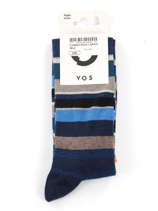 YOS Calzini UNISEX Mod. LUNGO RIGA LARGA BLU