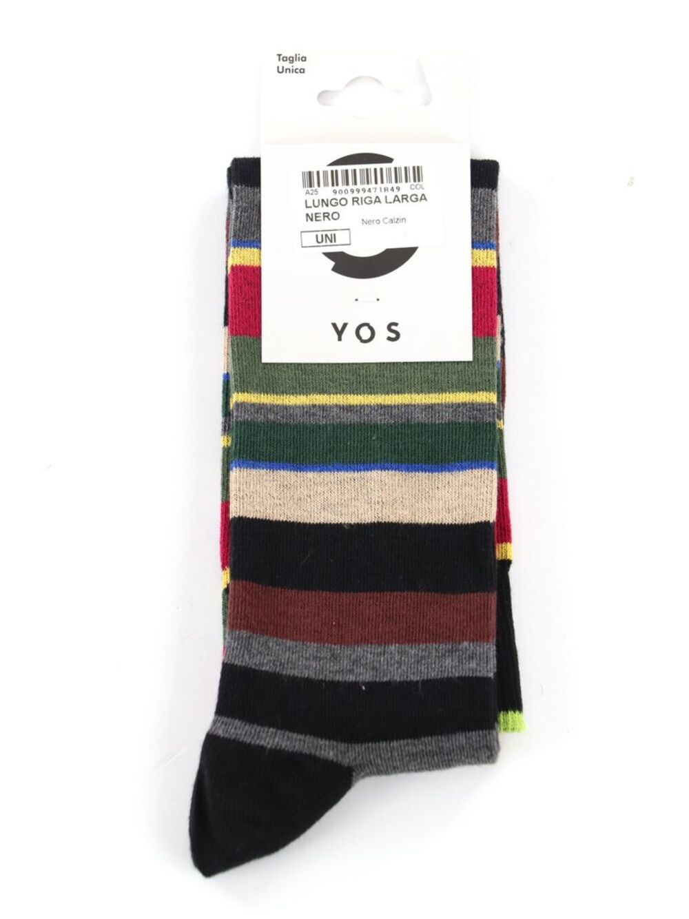 YOS Calzini UNISEX Mod. LUNGO RIGA LARGA NERO