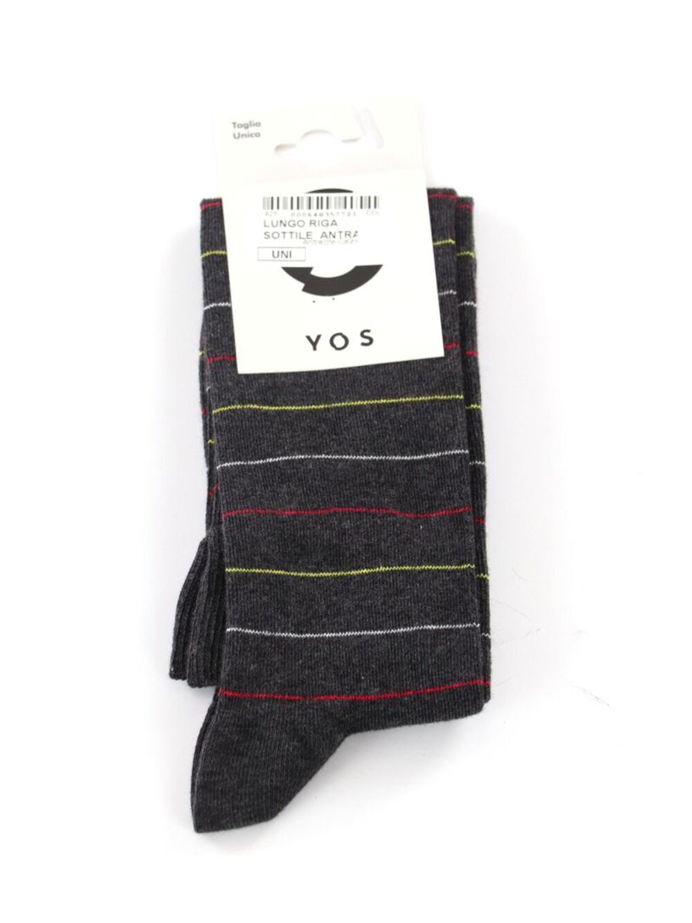 YOS Calzini UNISEX Mod. LUNGO RIGA SOTTILE ANTRACITE