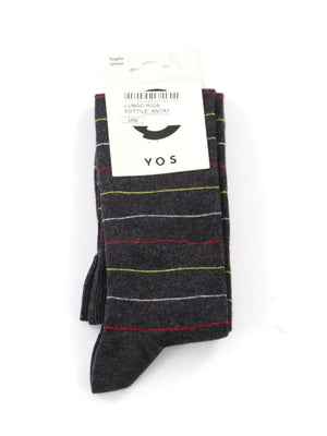 YOS Calzini UNISEX Mod. LUNGO RIGA SOTTILE ANTRACITE