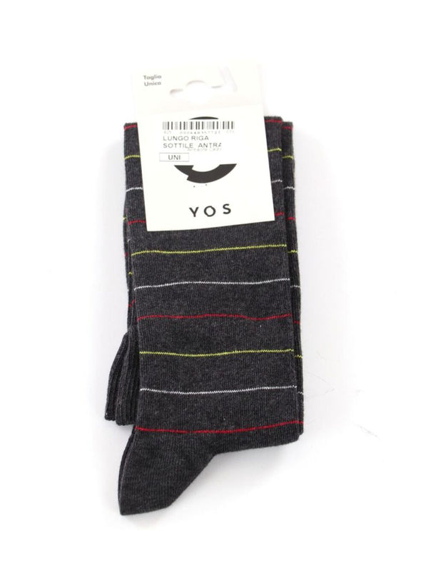 YOS Calzini UNISEX Mod. LUNGO RIGA SOTTILE ANTRACITE