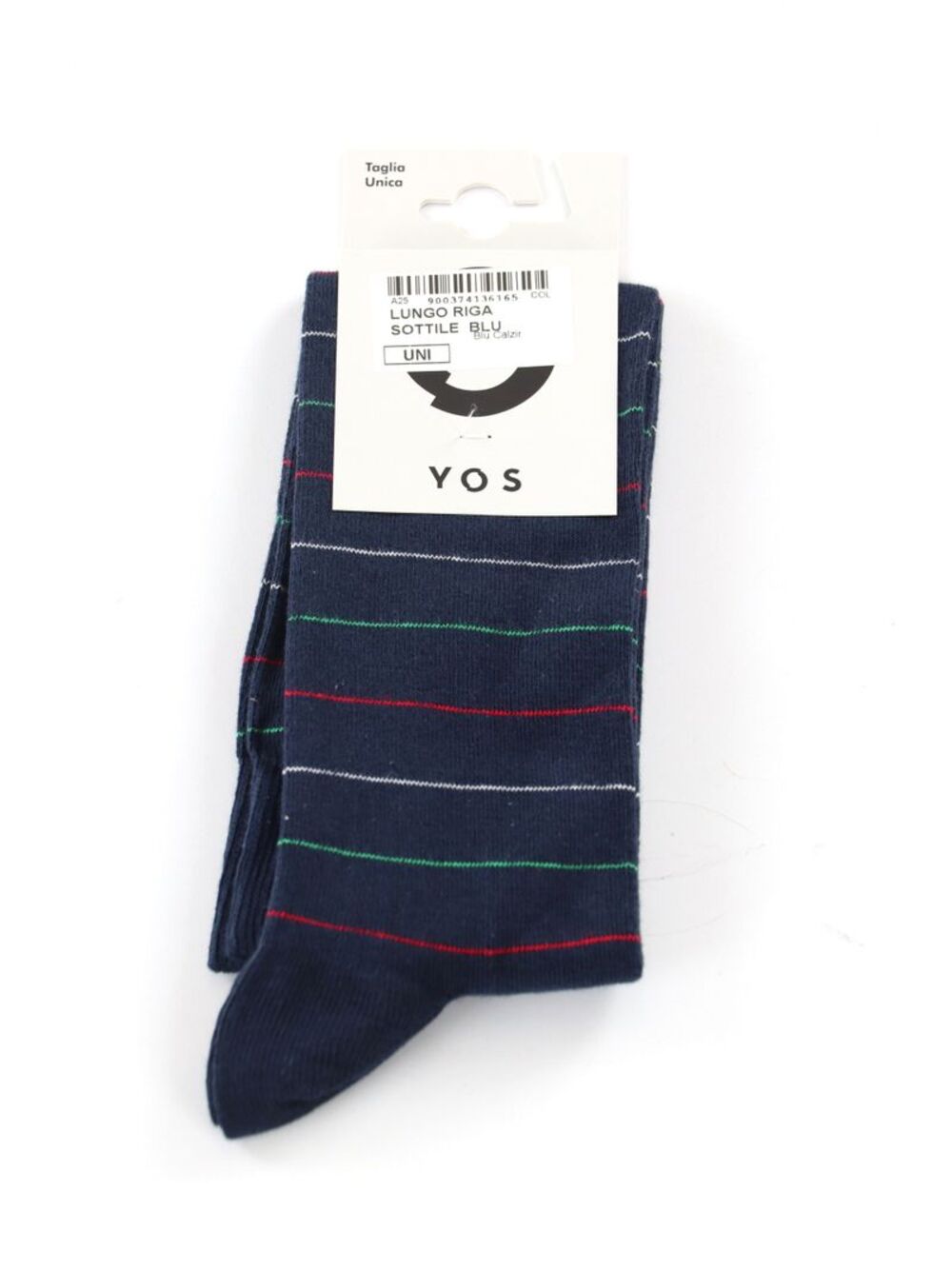 YOS Calzini UNISEX Mod. LUNGO RIGA SOTTILE BLU