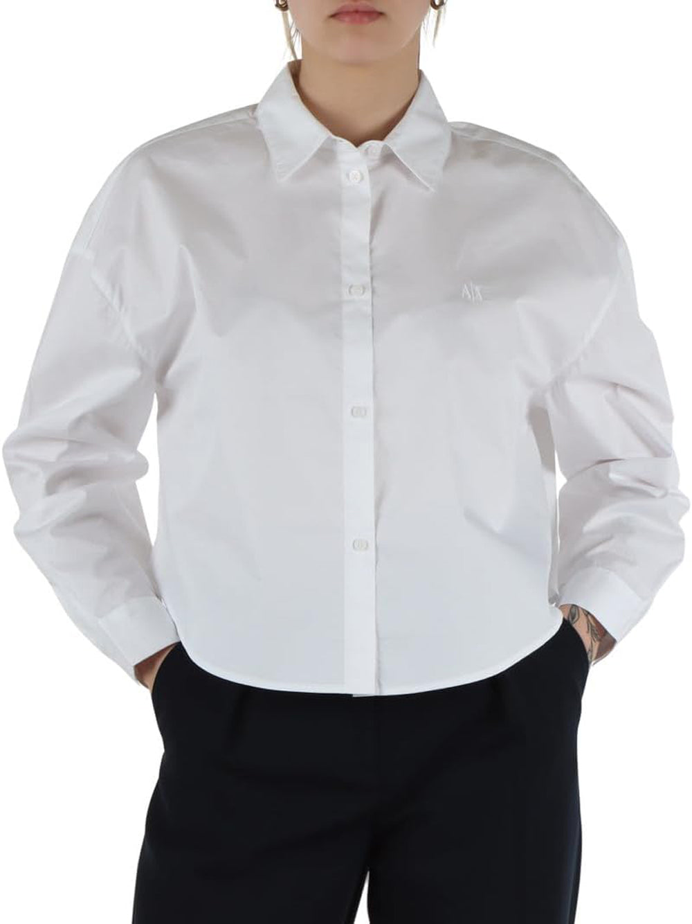 A|X Armani Exchange Camicia m/l Donna Mod. XW001180 AF12812 U0002 Bianco