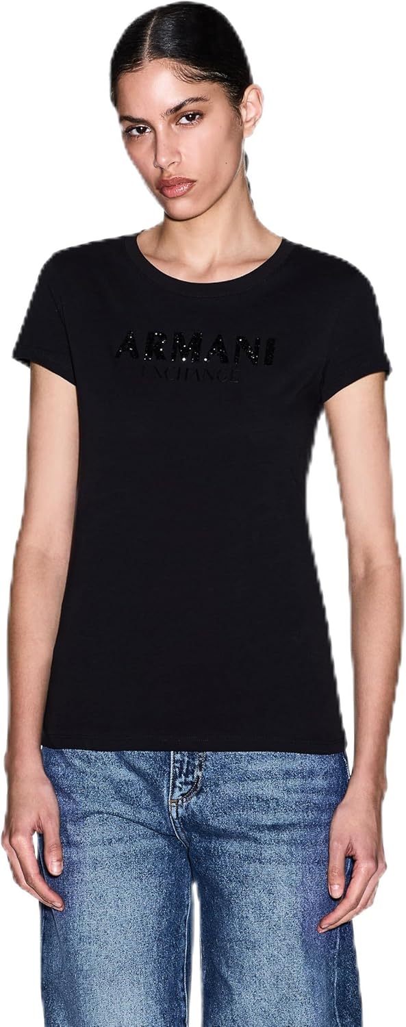 A|X Armani Exchange T-shirt Donna Mod. XW002106 AF10356 UC001 Nero