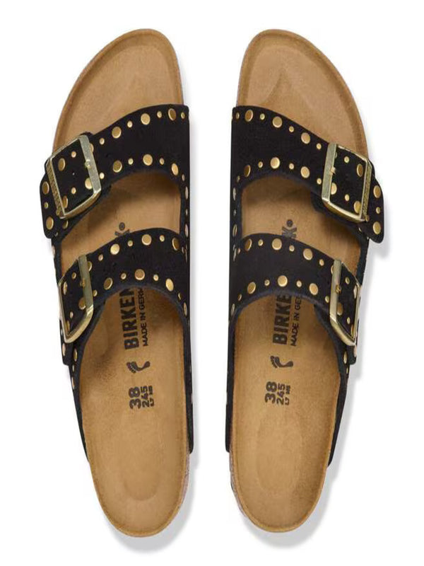 Birkenstock Ciabatta Donna Mod. 1030348 ARIZON RIVET BLACK BLACK