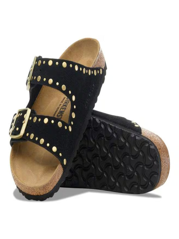 Birkenstock Ciabatta Donna Mod. 1030348 ARIZON RIVET BLACK BLACK