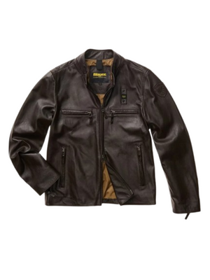Blauer Giubbotto pelle Uomo Mod. BLUL02442 7515 392 Marrone Scuro