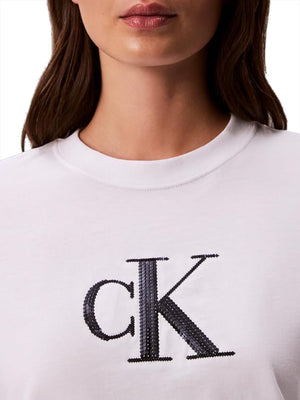 Calvin Klein Jeans T-shirt Donna Mod. LV044E215G YAA Bianco