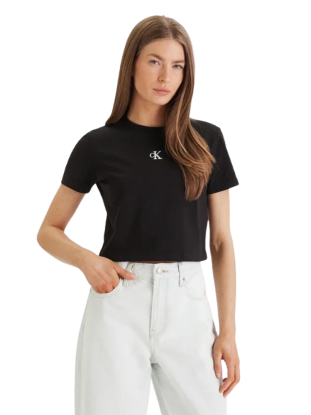 Calvin Klein Jeans T-shirt Donna Mod. LV047AB213 UB1 Nero