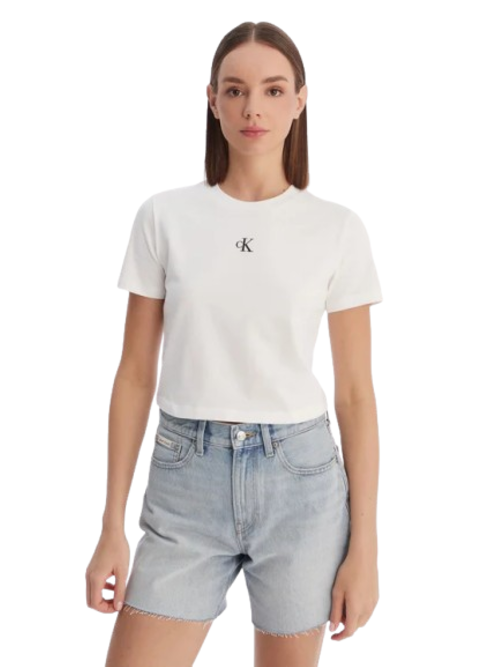 Calvin Klein Jeans T-shirt Donna Mod. LV047AB213 YAF Bianco