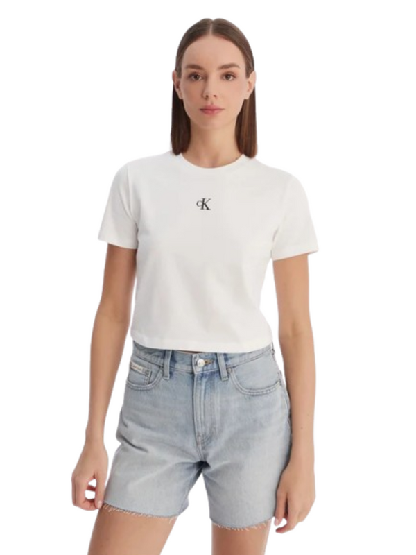 Calvin Klein Jeans T-shirt Donna Mod. LV047AB213 YAF Bianco