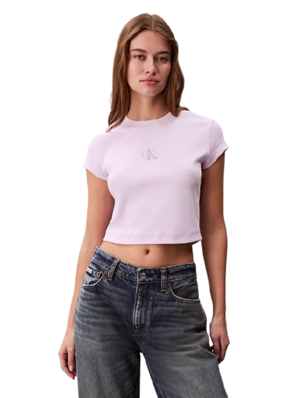 Calvin Klein Jeans T-shirt Donna Mod. LV047AB802 3OQ Lilla