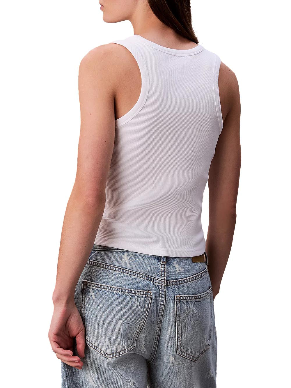 Calvin Klein Jeans Canotta Donna Mod. LV047C201G YAA Bianco