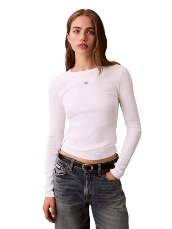 Calvin Klein Jeans T-shirt Donna Mod. LV047E205G YAA Bianco