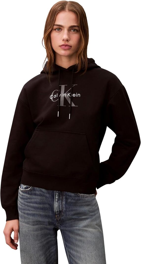 Calvin Klein Jeans Felpa cappuccio Donna Mod. LV047E221G UB1 Nero