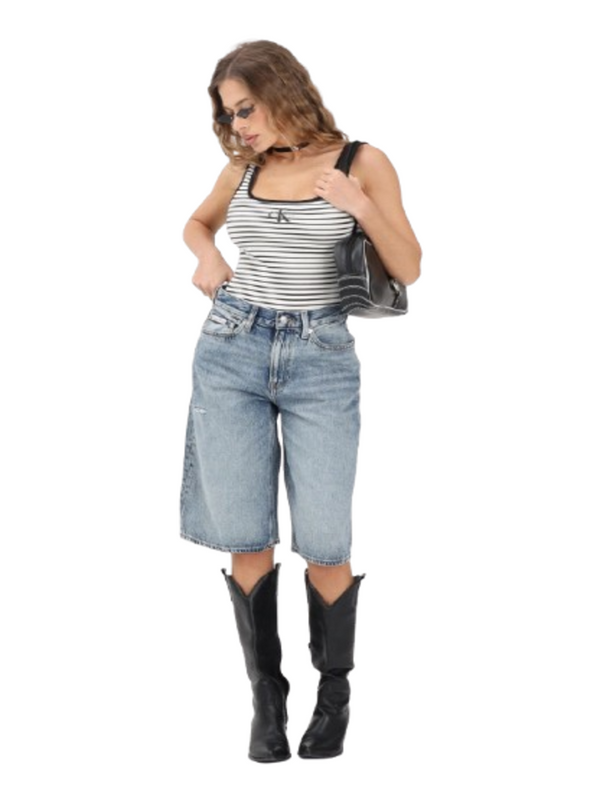 Calvin Klein Jeans Bermuda Jeans Donna Mod. LV047F771G SLN DENIM