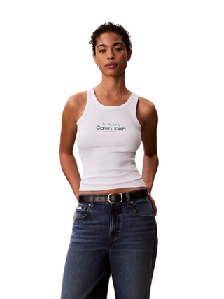 Calvin Klein Jeans Canotta Donna Mod. LV047F816G YAF Bianco
