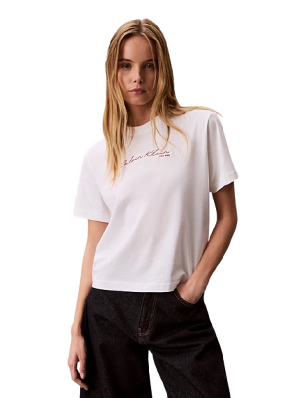 Calvin Klein Jeans T-shirt Donna Mod. LV047F820G YAF Bianco
