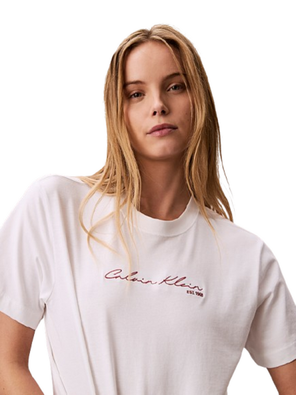 Calvin Klein Jeans T-shirt Donna Mod. LV047F820G YAF Bianco