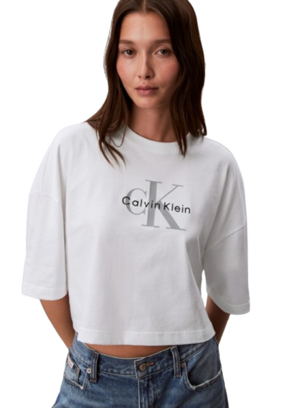 Calvin Klein Jeans T-shirt Donna Mod. LV047F828G YAF Bianco
