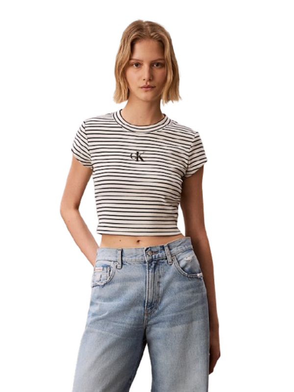 Calvin Klein Jeans T-shirt Donna Mod. LV047F833G XDY Panna