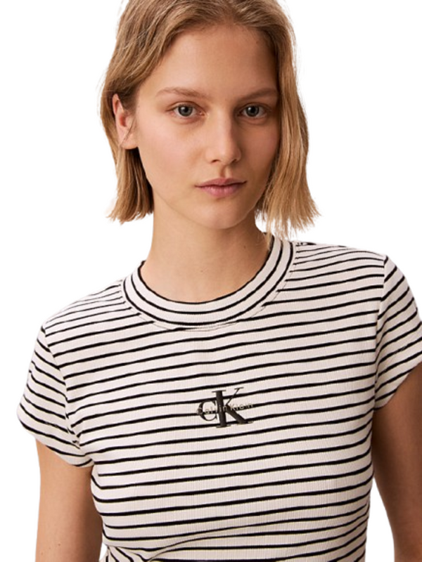 Calvin Klein Jeans T-shirt Donna Mod. LV047F833G XDY Panna