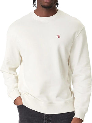 Calvin Klein Jeans Felpa Girocollo Uomo Mod. LV04RC296G YAS Bianco