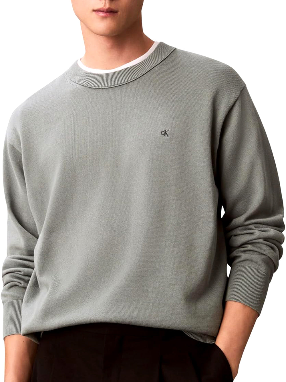Calvin Klein Jeans Maglione Girocollo Uomo Mod. LV04RC309G PNO Salvia
