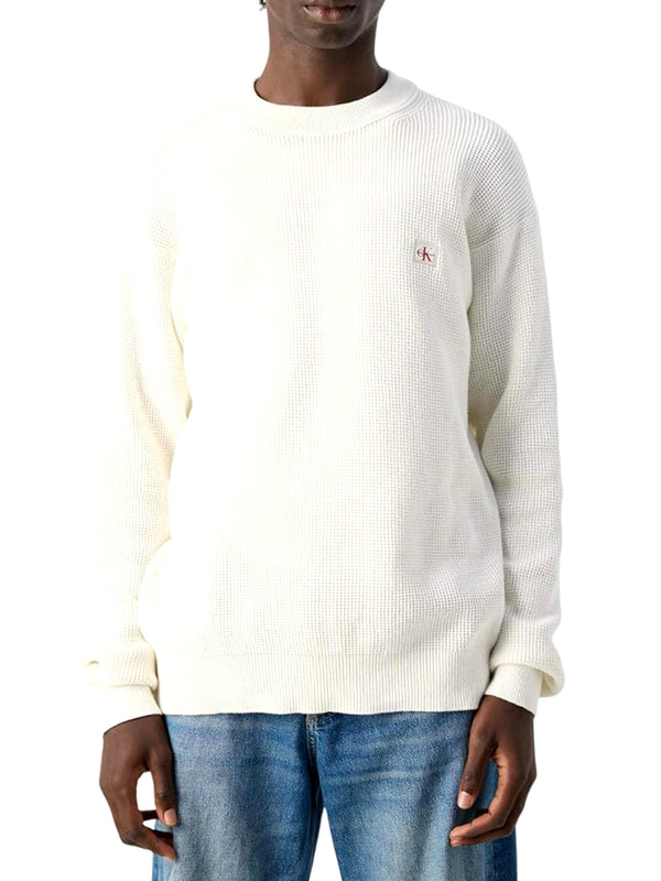 Calvin Klein Jeans Maglione Girocollo Uomo Mod. LV04RD313G YAS Bianco