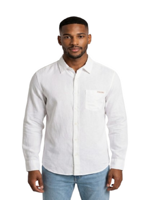 Calvin Klein Jeans Camicia Manica Lunga Uomo Mod. LV04RF121G LI-VI YAA Bianco
