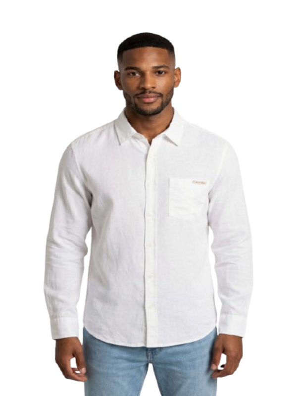 Calvin Klein Jeans Camicia Manica Lunga Uomo Mod. LV04RF121G LI-VI YAA Bianco