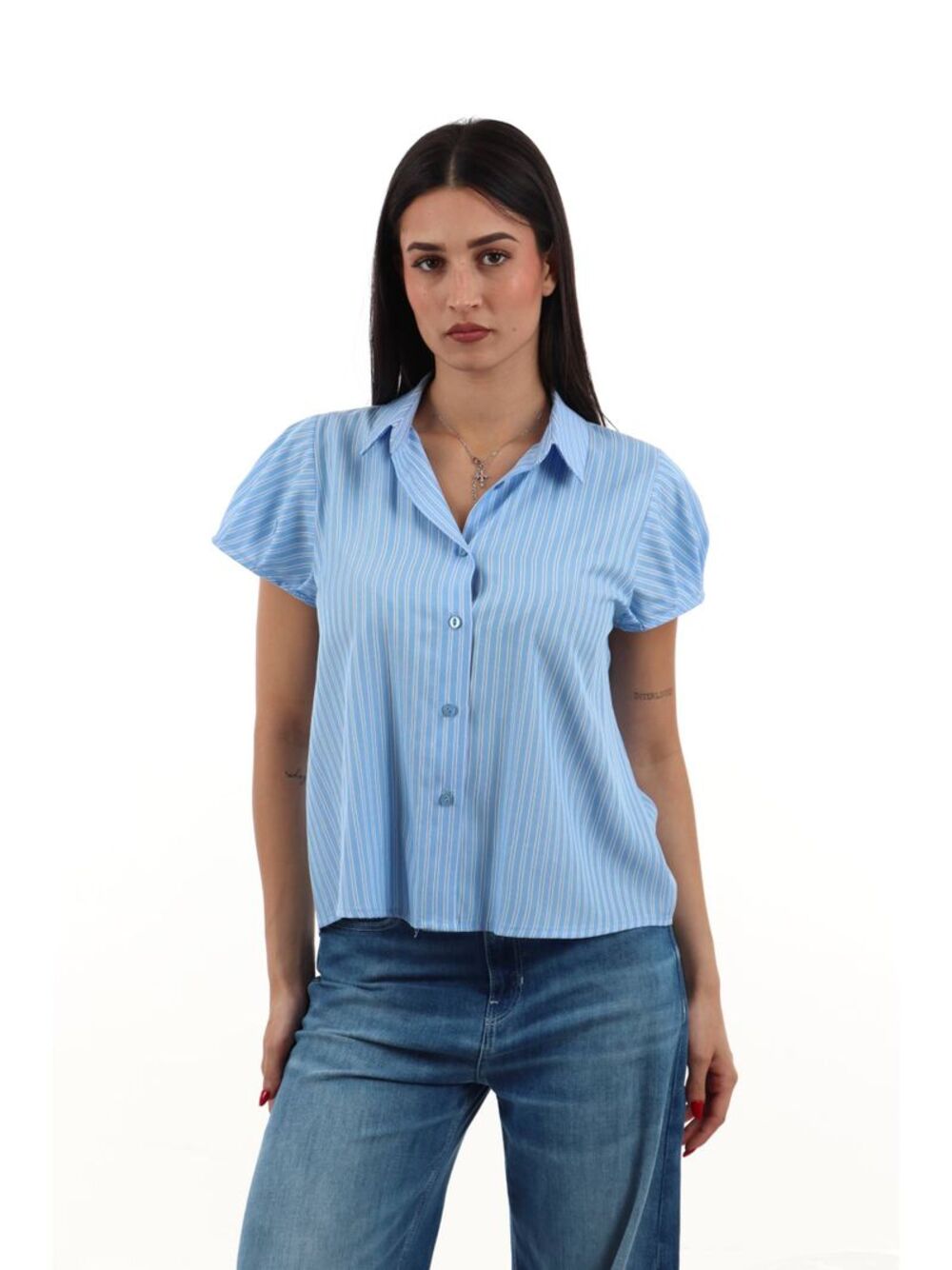 CHORAL Camicia m/c Donna Mod. PE26255 AR CIELO Cielo