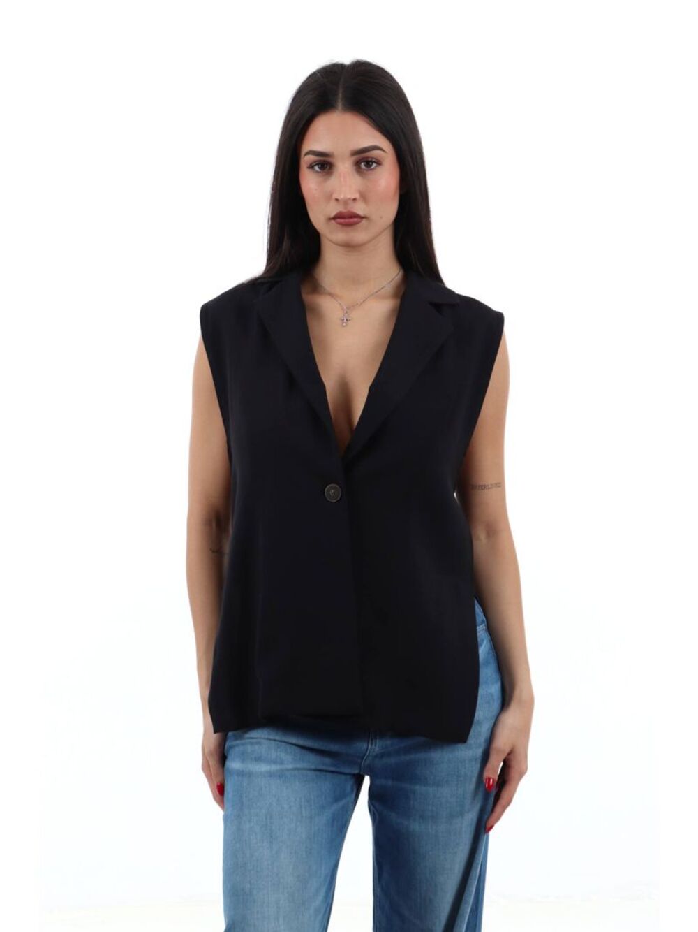 CHORAL Gilet Donna Mod. PE26285 AR NERO Nero