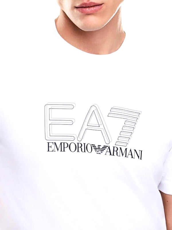 Ea7 Emporio Armani T-shirt Uomo Mod. 7M001307 AF10375 U0002 Bianco