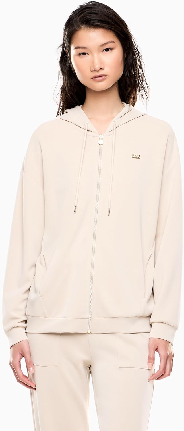 Ea7 Emporio Armani Felpa cappuccio Donna Mod. 7W000192 AF12643 U1088 Burro