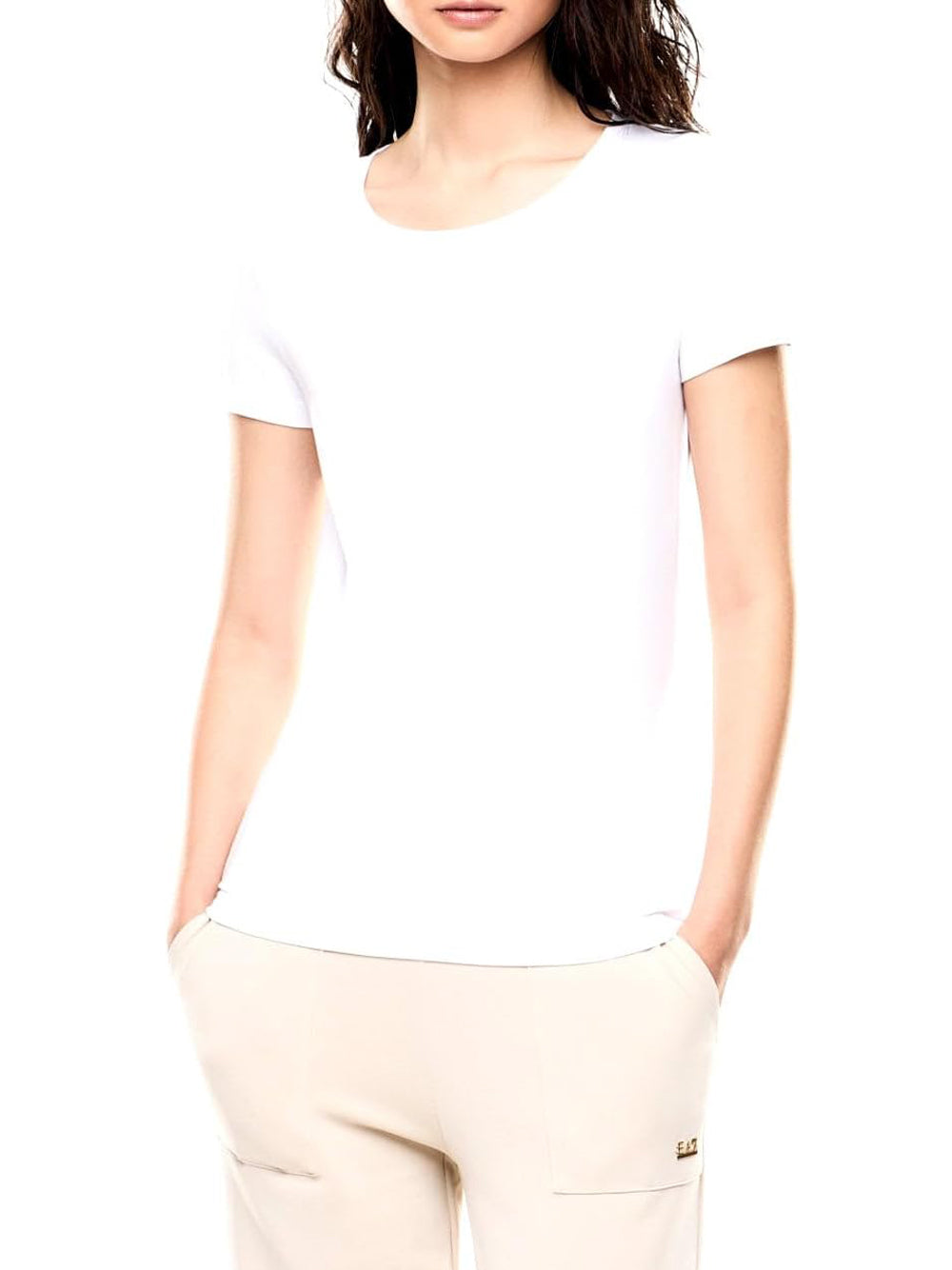 Ea7 Emporio Armani T-shirt Donna Mod. 7W001045 AF10373 U0002 Bianco
