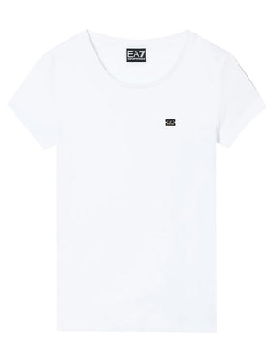 Ea7 Emporio Armani T-shirt Donna Mod. 7W001045 AF10373 U0002 Bianco
