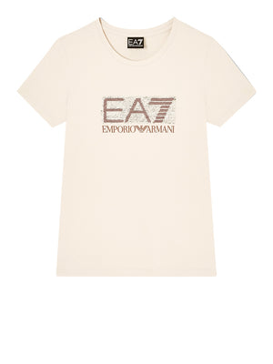 Ea7 Emporio Armani T-shirt Donna Mod. 7W001093 AF10373 U1088 Burro