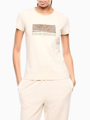 Ea7 Emporio Armani T-shirt Donna Mod. 7W001093 AF10373 U1088 Burro