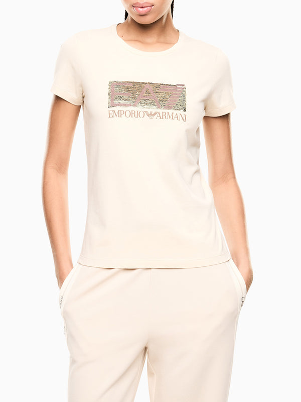 Ea7 Emporio Armani T-shirt Donna Mod. 7W001093 AF10373 U1088 Burro