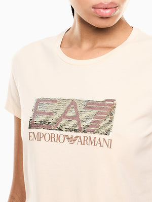 Ea7 Emporio Armani T-shirt Donna Mod. 7W001093 AF10373 U1088 Burro