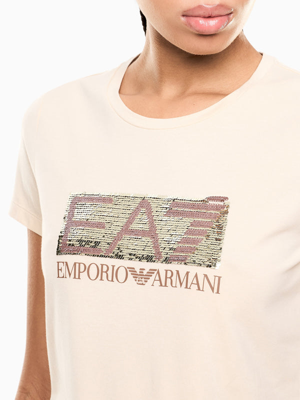 Ea7 Emporio Armani T-shirt Donna Mod. 7W001093 AF10373 U1088 Burro