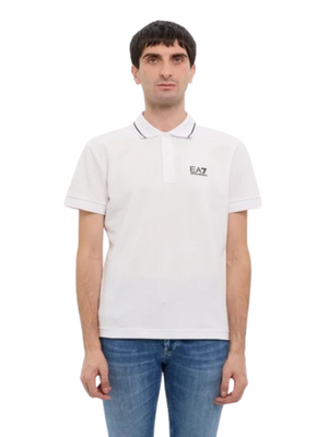 Ea7 Emporio Armani Polo Manica Corta Uomo Mod. 8NPF16 PJVUZ 1100 Bianco