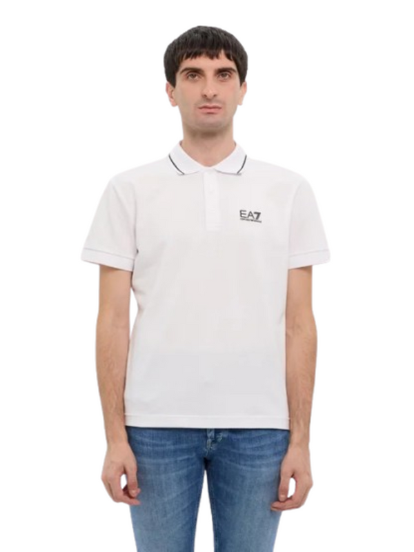 Ea7 Emporio Armani Polo Manica Corta Uomo Mod. 8NPF16 PJVUZ 1100 Bianco