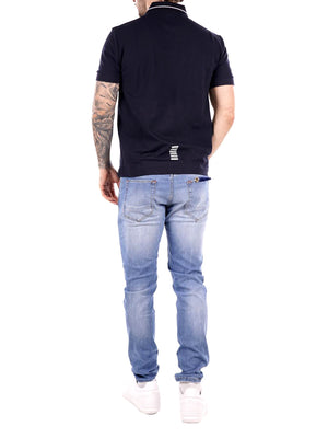 Ea7 Emporio Armani Polo Manica Corta Uomo Mod. 8NPF16 PJVUZ 1562 Blu