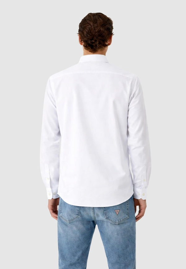 Guess Camicia Manica Lunga Uomo Mod. M6RH64 WJ970 G011 Bianco