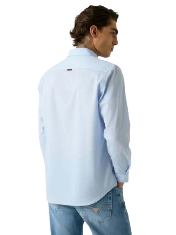 Guess Camicia manica Lunga Uomo Mod. M6RH76 WK072 S7ZJ Celeste