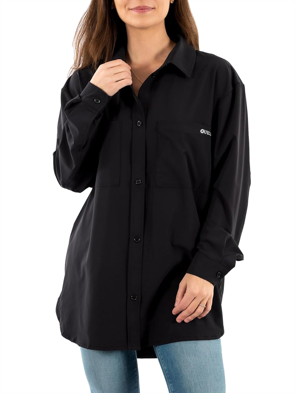 Guess Camicia m/l Donna Mod. V6RH00 WL232 JBLK Nero